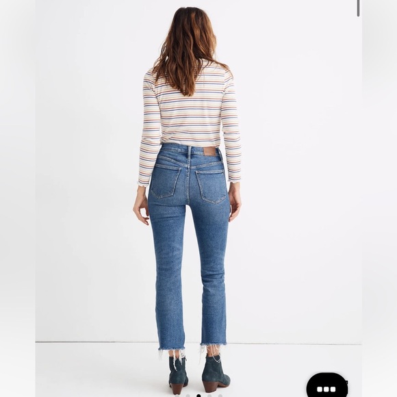 Madewell Cali demi boot jeans medium wash raw hem - Picture 10 of 12